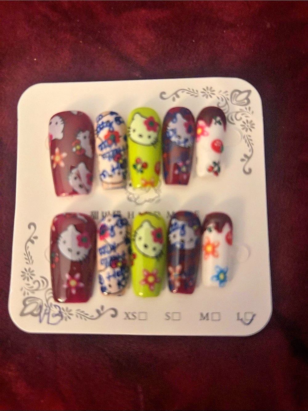 Sanrio Hello Kitty 3D Press-On Nails Multicolor